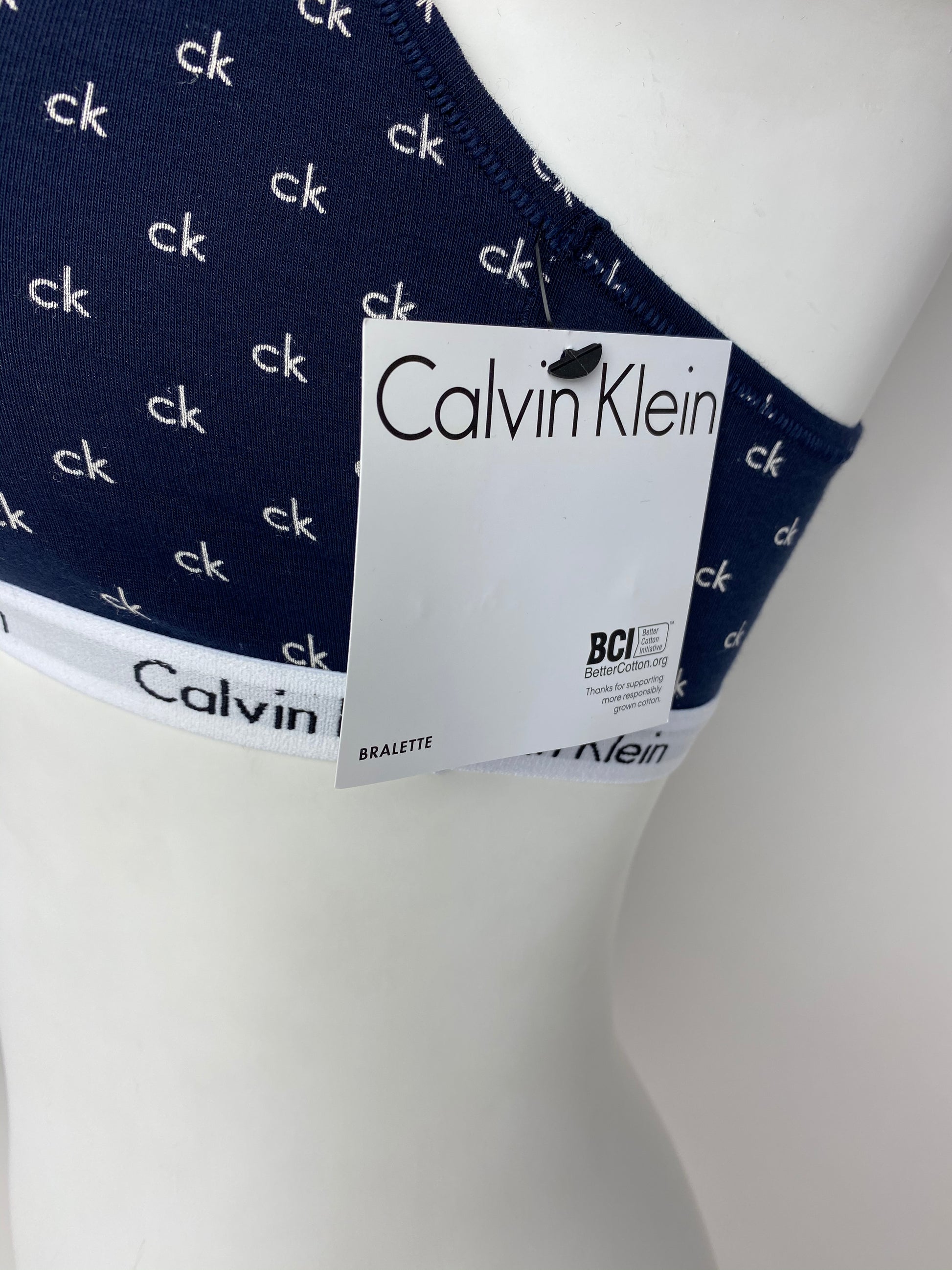Calvin Klein CK Logo Navy Blue Bralette