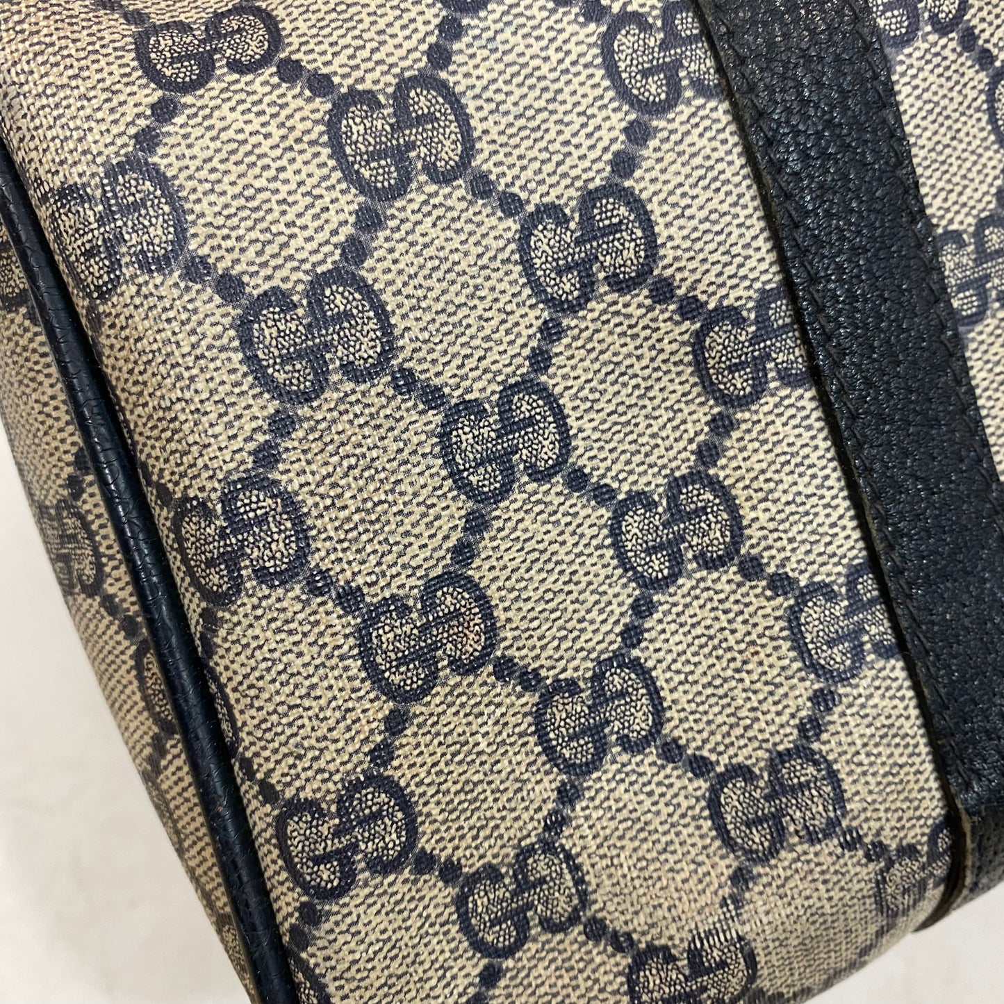 Vintage Gucci Navy Blue Boston Bag