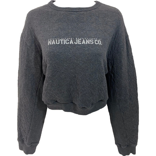 Reworked Vintage Nautica Jeans Cropped Grey Crewneck