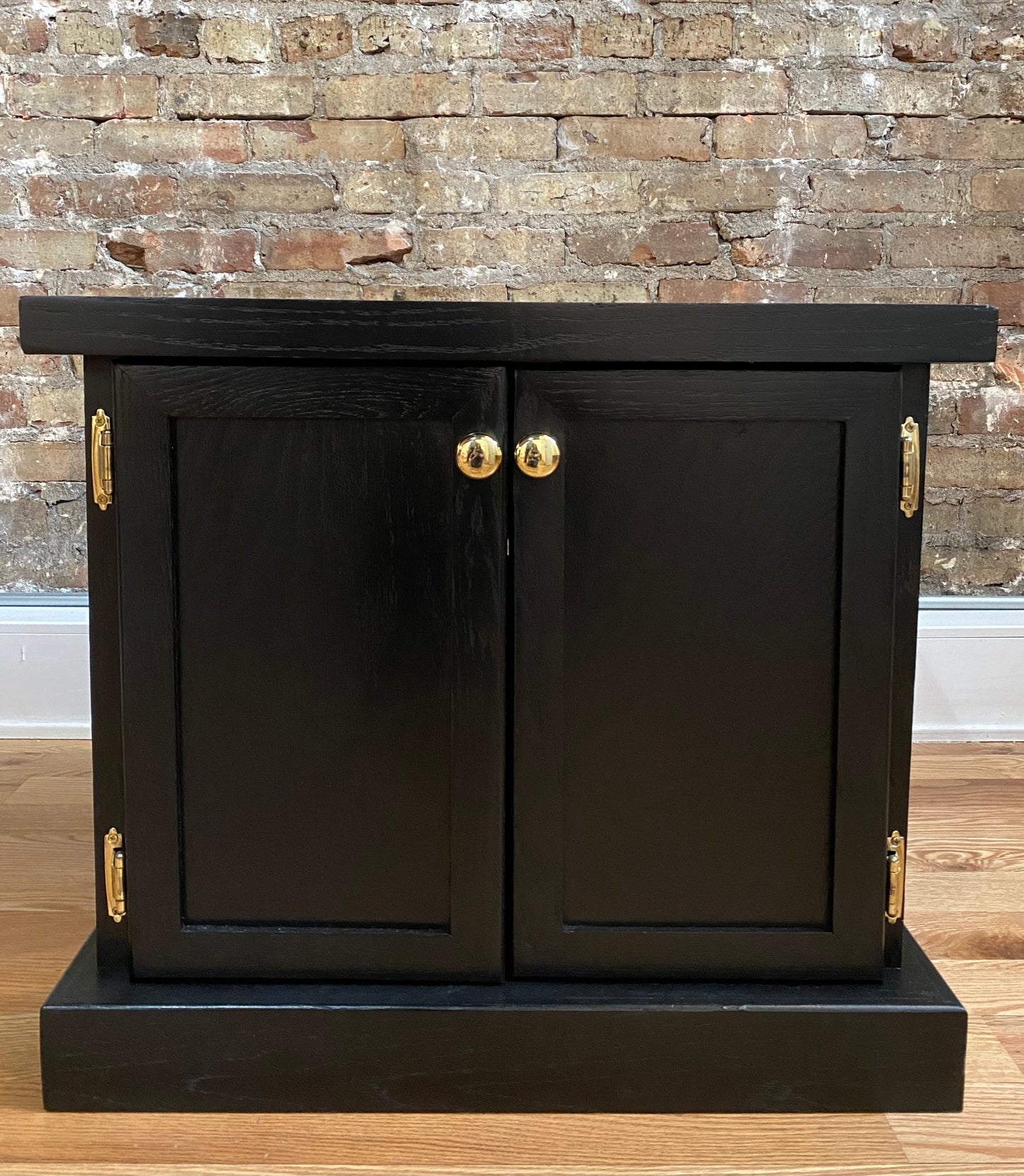 Refinished Vintage Black 2 Door Nightstand