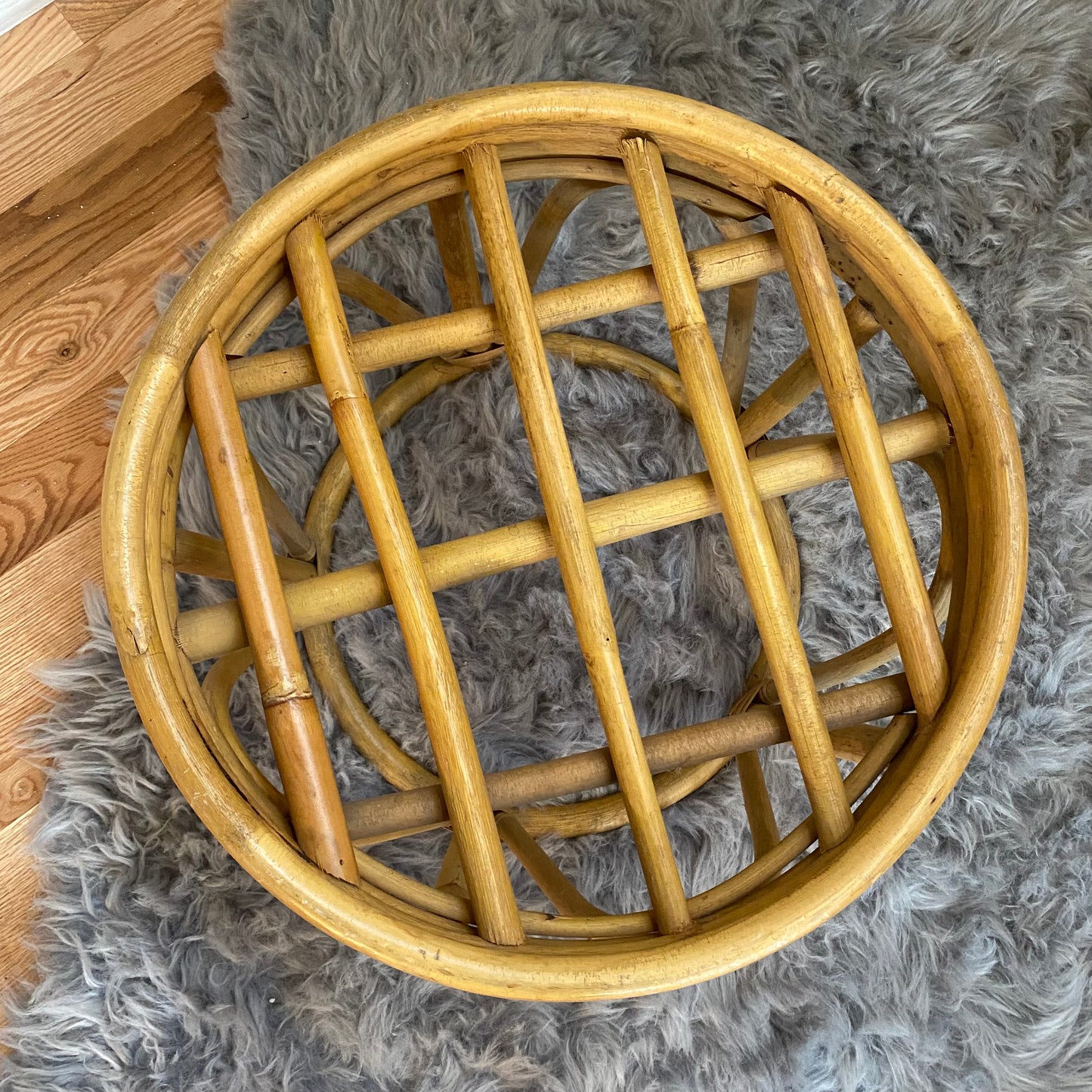 Bamboo Vintage Papasan Lounge Chair and Footstool